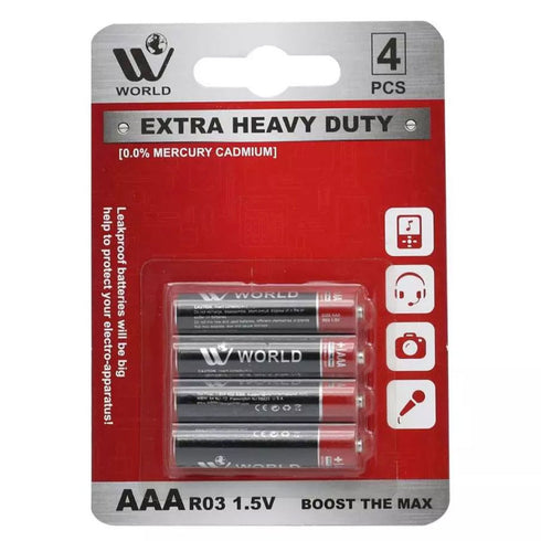 40 Count total AAA Carbon Zinc Cells, Long Lasting Power, Ideal for Household and Office Devices, Extra Heavy Duty, Triple A Batteries