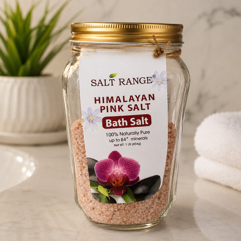 Himalayan Pink Bath Salt, Naturally Pure Mineral Soak for Relaxation & Stress Relief, 1 lb Bag