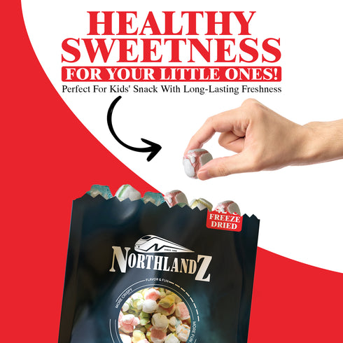 NORTHLANDZ Freeze Dried Candy, COATED MARSHMALLOW - 10 Bags