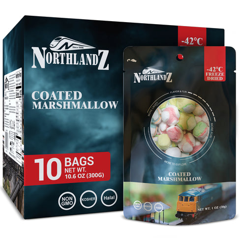 NORTHLANDZ Freeze Dried Candy, COATED MARSHMALLOW - 10 Bags