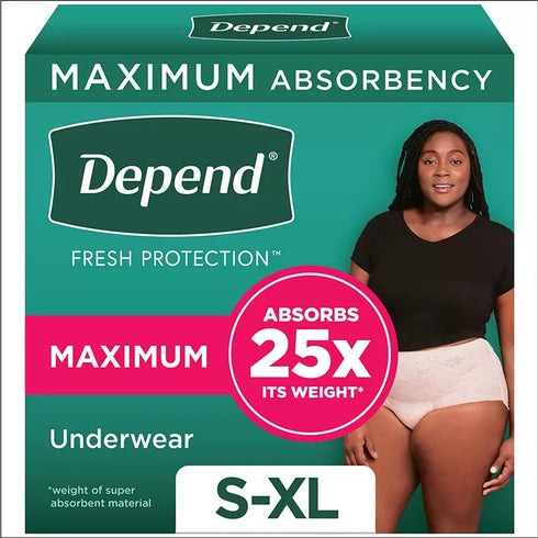 Depend Fresh Protection Incontinence & Postpartum Underwear for Women, Select A Size