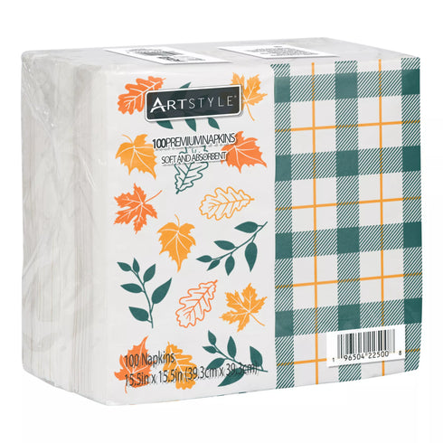 Artstyle Autumn Premium Dinner Napkins, 100 ct.