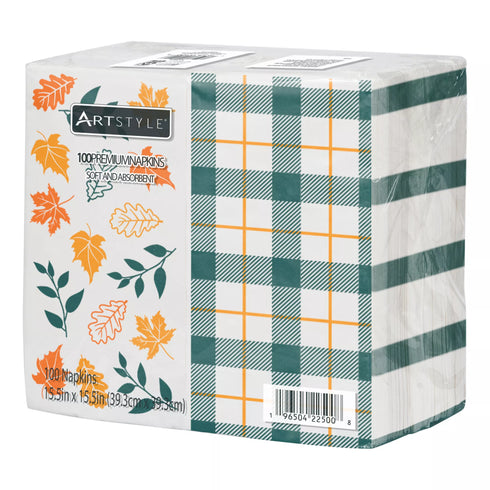 Artstyle Autumn Premium Dinner Napkins, 100 ct.