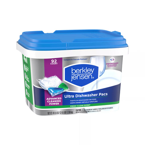 Berkley Jensen Ultra 4-in-1 Dishwasher Detergent Pacs - Fresh Clean Scent, 92 ct.