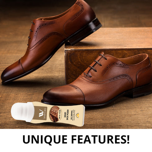 WBM Liquid Shoe Polish – Neutral, 2.53 oz | Quick Shine & Protection for All Shoe Colors