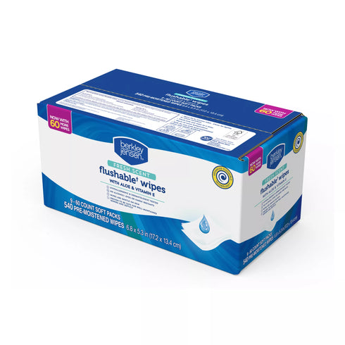 Berkley Jensen Fresh Scent Flushable Wipes, 9 pk.