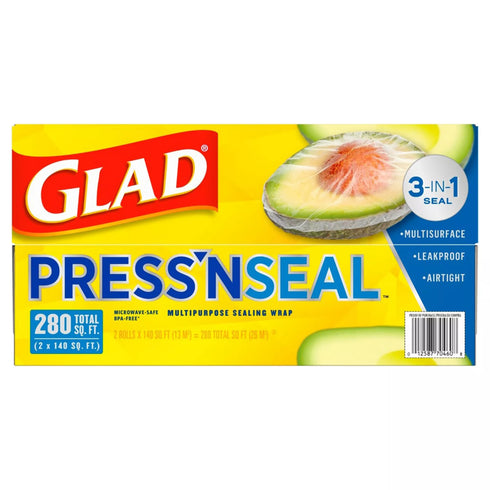 Glad Press ‘N Seal Food Plastic Wrap, 2 pk./140 sq. ft.