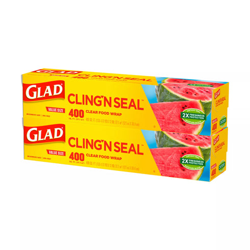 Glad Cling 'N Seal Plastic Food Wrap, 2 pk./400 sq. ft.