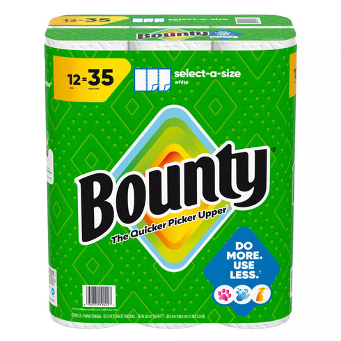 Bounty Select-a-Size Paper Towels, 12 pk./121 sheets per roll
