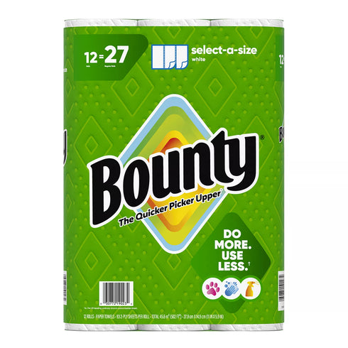 Bounty Select-a-Size Paper Towels, 12 pk./93 sheets per roll