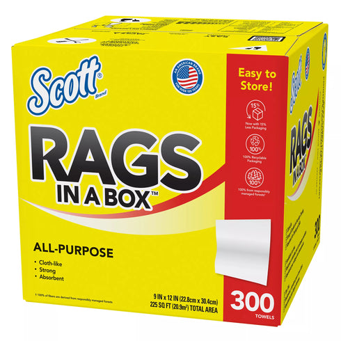 Scott All-Purpose Rags in a Box, 300 ct.