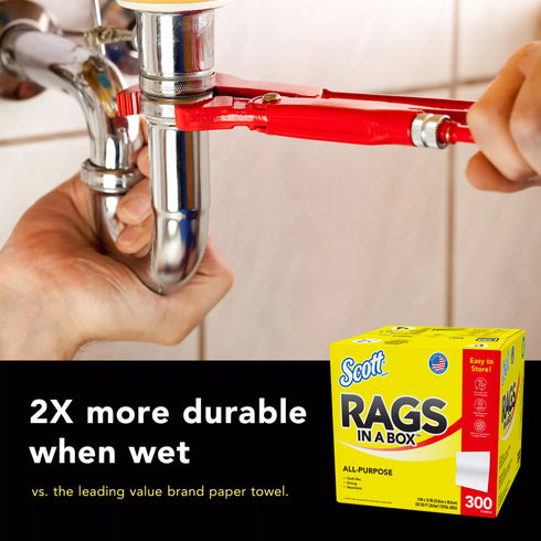 Scott All-Purpose Rags in a Box, 300 ct.