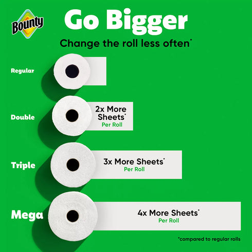 Bounty Select-a-Size Mega Roll Paper Towels, 12 pk./164 sheets per roll