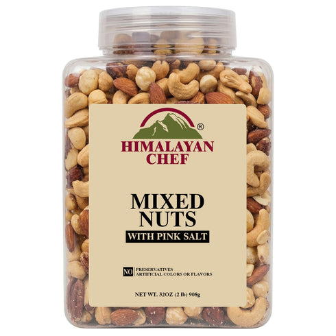 2 lbs - Extra Fancy Salted Mixed Nuts, Premium Gourmet Blend of Cashews, Almonds, Pecans, Nuts & Macadamias