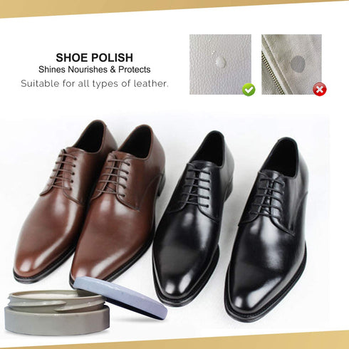 2 Pcs Premium Shoe Shine Polish, Nourishes & Protects All Kind of Leather, Neutral Shoe Polish, 50ml, Neutral, Black
