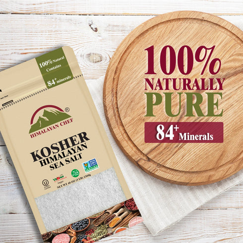 Himalayan Chef Kosher Salt Coarse Grain, 3 lb Bulk Bag – 100% Natural Salt for Cooking, Seasoning & Preserving