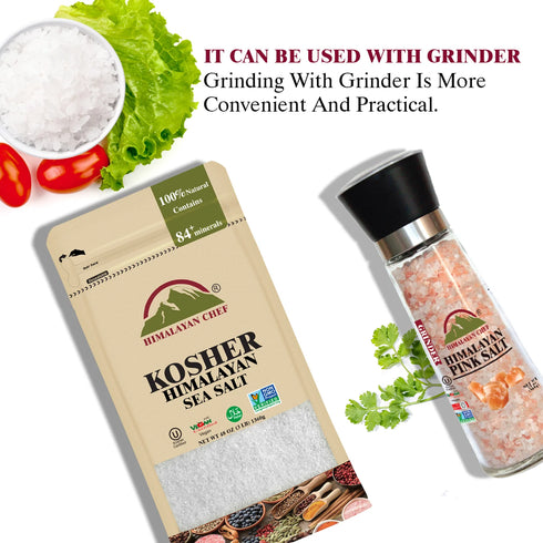 Himalayan Chef Kosher Salt Coarse Grain, 3 lb Bulk Bag – 100% Natural Salt for Cooking, Seasoning & Preserving