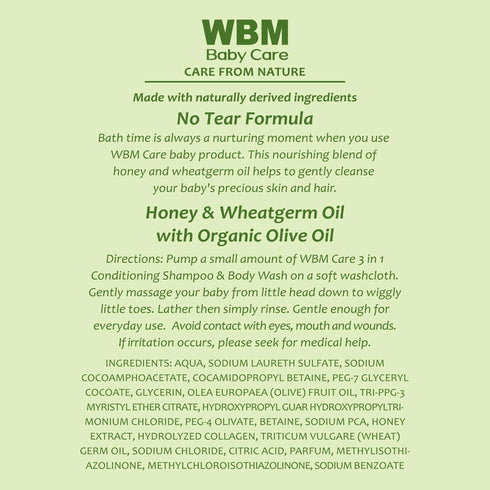 3-in-1 Baby Shampoo, Conditioner & Body Wash - 3 Pack | WBM Baby Care