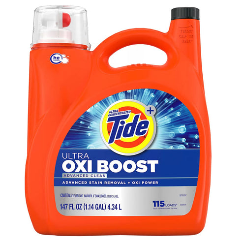 Tide Ultra Oxi Boost Liquid Laundry Detergent - Advanced Clean, 115 loads/147 oz.