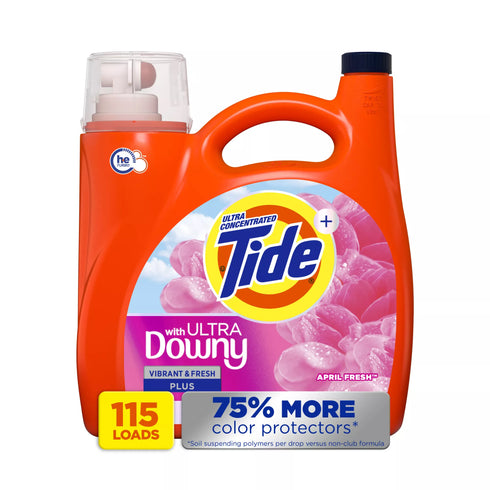 Tide + Ultra Downy Liquid Laundry Detergent - April Fresh, 115 loads/147 oz.