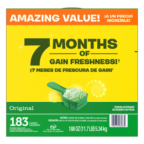 Gain + AromaBoost Powder Laundry Detergent - Original Scent, 183 loads/188 oz.