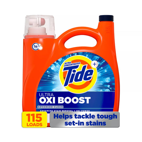 Tide Ultra Oxi Boost Liquid Laundry Detergent - Advanced Clean, 115 loads/147 oz.