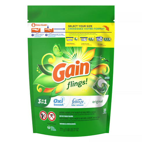 Gain Flings 4 in 1 Laundry Detergent Pacs - Original Scent, 152 ct.