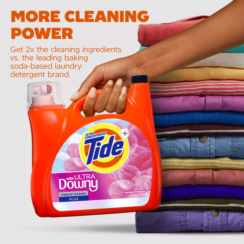 Tide + Ultra Downy Liquid Laundry Detergent - April Fresh, 115 loads/147 oz.
