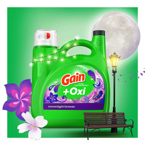 Gain + Oxi Liquid Laundry Detergent - Moonlight Breeze, 159 loads/170 oz.