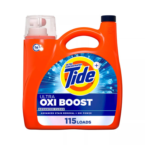 Tide Ultra Oxi Boost Liquid Laundry Detergent - Advanced Clean, 115 loads/147 oz.