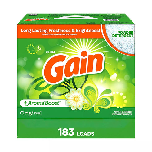 Gain + AromaBoost Powder Laundry Detergent - Original Scent, 183 loads/169 oz.