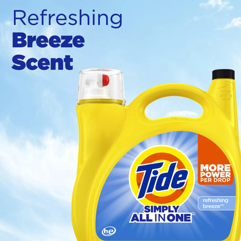 Tide Simply All-In-One Liquid Laundry Detergent - Refreshing Breeze, 153 loads/167 oz.