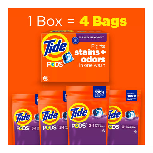Tide PODS 3 in 1 Clean Laundry Detergent Soap Pacs - Spring Meadow, 168 ct.