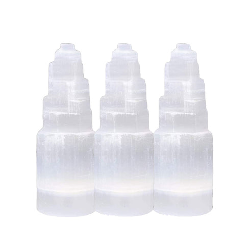 Selenite Crystal Tower 10cm - 3 Pcs | HIMALAYAN GLOW