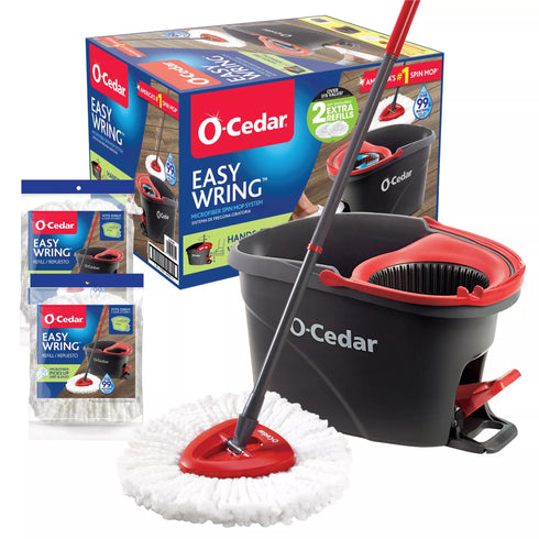 O-Cedar EasyWring Spin Mop and Bucket + Bonus Refills