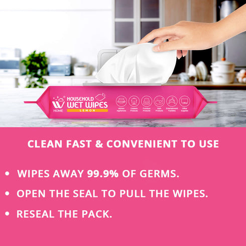 WBM Home | Household Wet Wipes Lemon, 80Pcs