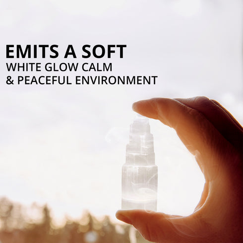 Selenite Crystal Tower 10cm - 3 Pcs | HIMALAYAN GLOW