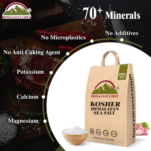Himalayan Chef Kosher Sea Salt - 5 lbs Bag | Pack of 3