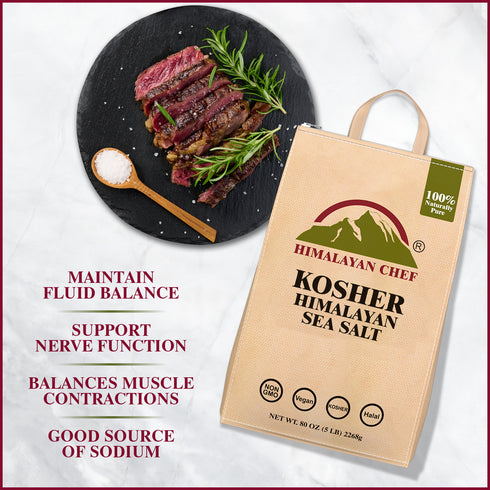 Himalayan Chef Kosher Sea Salt - 5 lbs Bag | Pack of 3