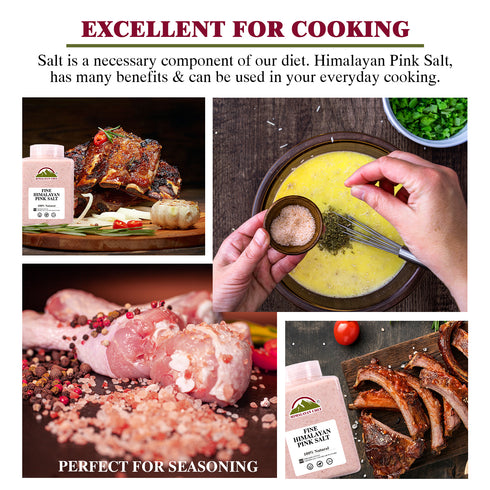 Himalayan Chef Pink Salt Fine Grain, Plastic Jar-5 lbs