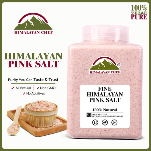 Himalayan Chef Pink Salt Fine Grain, Plastic Jar-5 lbs