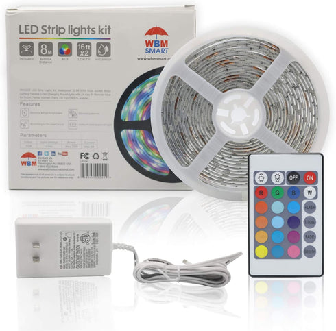 2X5M LED Strip Lights with Remote (indoor only)- 2 Pack