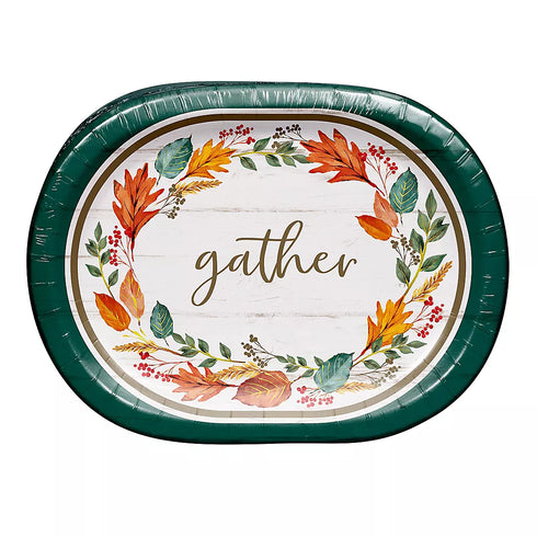 Artstyle Autumn Oval Paper Plates, 50 ct.