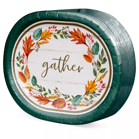 Artstyle Autumn Oval Paper Plates, 50 ct.
