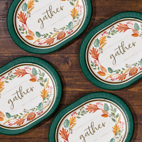 Artstyle Autumn Oval Paper Plates, 50 ct.
