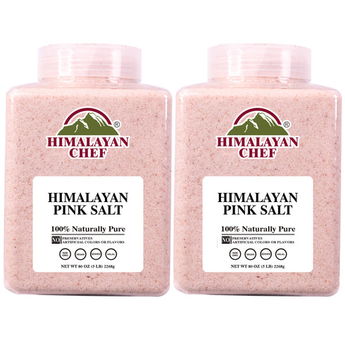 Himalayan Chef Pink Salt Fine Grain, Plastic Jar-5 lbs