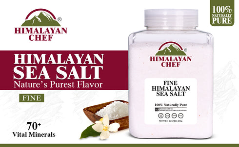 Himalayan Fine Sea Salt – 5 lb Plastic Jar | Natural, Pure & Fine Grain Cooking Salt