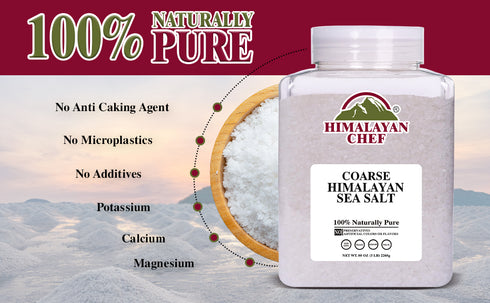 Himalayan Chef Sea Salt, Coarse Grain, 5 Pound Plastic Jar | 2 Pack