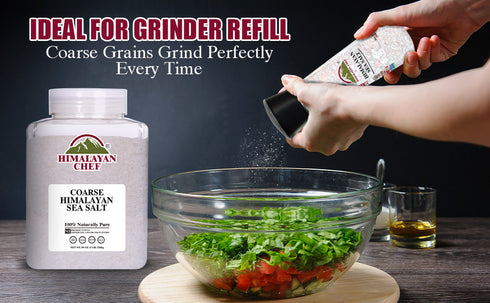 Himalayan Chef Sea Salt, Coarse Grain, 5 Pound Plastic Jar | 2 Pack