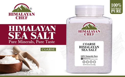 Himalayan Chef Sea Salt, Coarse Grain, 5 Pound Plastic Jar | 2 Pack